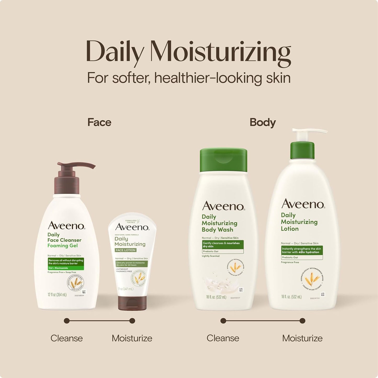 🌾 Aveeno Daily Moisturizing Lotion – 48Hr Hydration