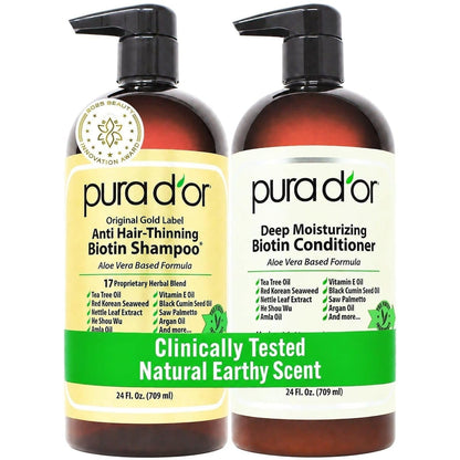 🌿 PURA D’OR Gold Label Anti-Thinning Shampoo & Conditioner