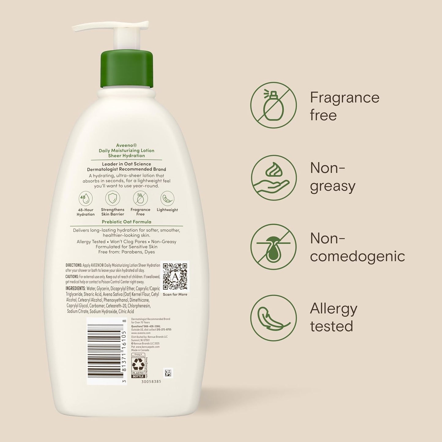 🌾 Aveeno Daily Moisturizing Lotion – 48Hr Hydration