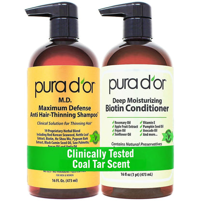 🌿 PURA D’OR Gold Label Anti-Thinning Shampoo & Conditioner