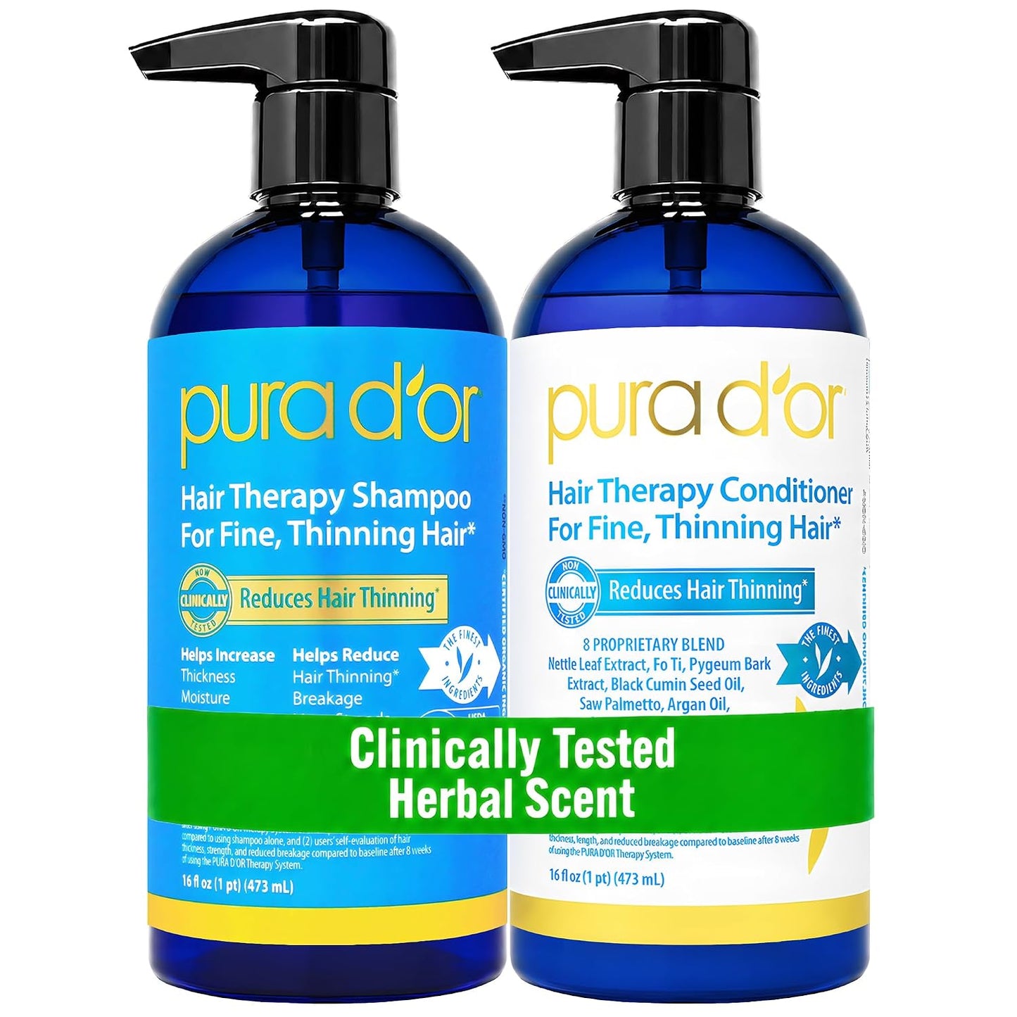 🌿 PURA D’OR Gold Label Anti-Thinning Shampoo & Conditioner